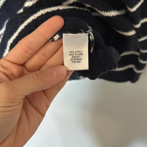 Croft & Barrow Womens Stripe Pullover Sweater Plus Size 2X Blue White Crew Neck - Picture 6 of 8